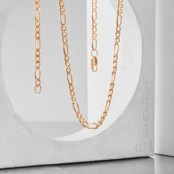 Цепь из красного золота 585, плетение «Фигаро»